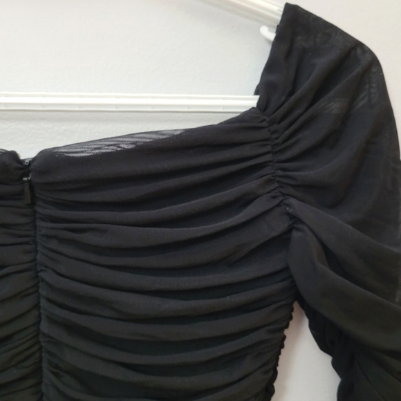 Aritzia Babaton Luxor Longsleeve Mesh Bodycon Mini Dress - Picture 13 of 15